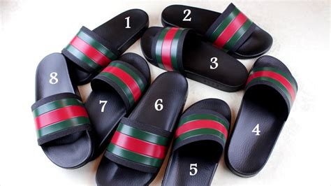 fake gucci flip flop vs real|knock off gucci slides.